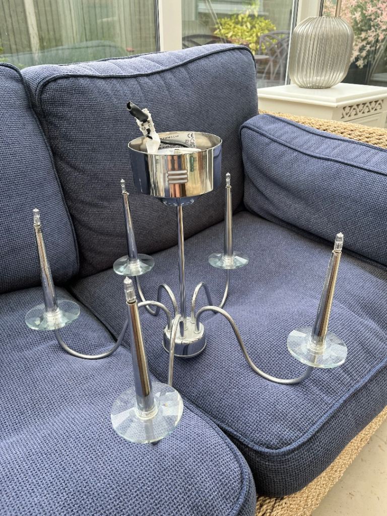 Silver candelabra pendant light and 2 matching wall lights