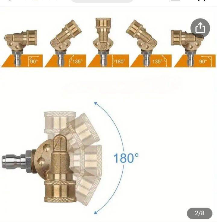 5-Mode 180° Rotating High Pressure Washer Gun Cleaner 1/4″ QUICK RELEASE Copper connect Car  new