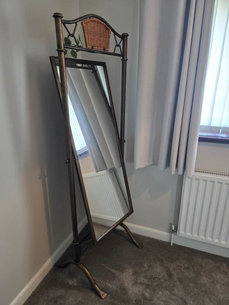 Metal Frame Cheval Mirror – Good Condition
