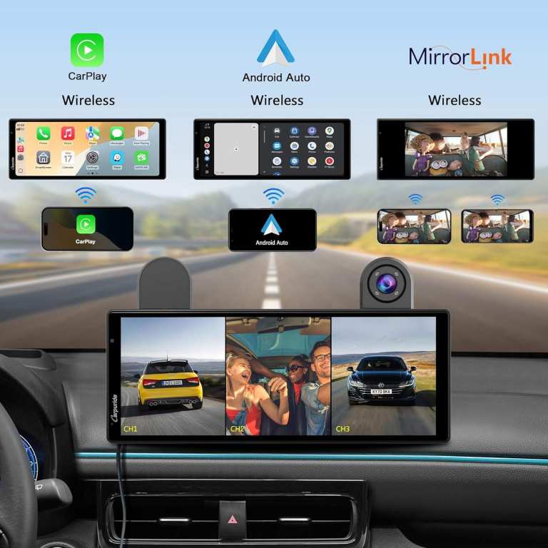 Carpuride W903S Portable Wireless Carplay / 4K Front Cam / 1080P Rear / BNIB