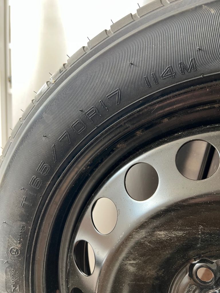 Brand new spare tyre and jack 