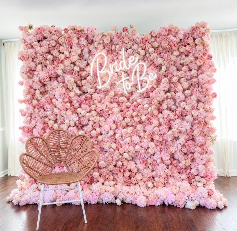 Pink and White 3D Flower Walls- 8x8ft AVAILABLE NOW FOR HIRE.