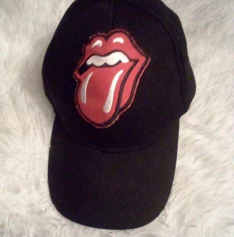 New Unisex Black The Rolling Stones Red Classic Tongue Motif Baseball Cap.POST OR COLLECT!