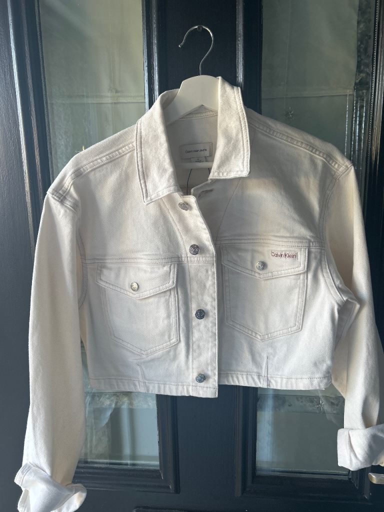 Ladies medium cream denim Calvin Klein jacket