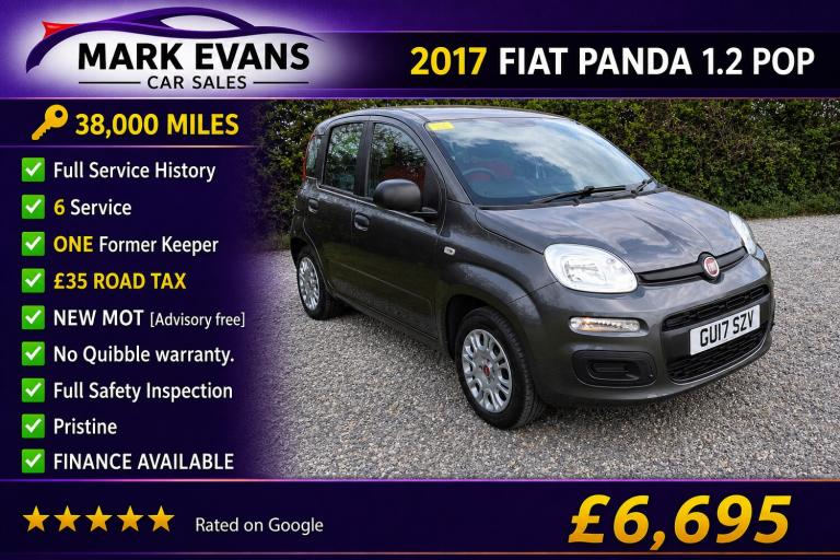 2017 Fiat Panda 1.2 Pop 5dr HATCHBACK Petrol Manual