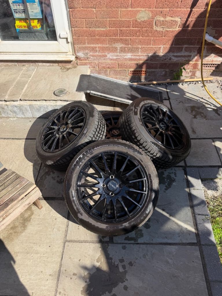 ROMAC Pulse 16” Alloy Wheels – 4x108 – Gloss Black – Tyres Included