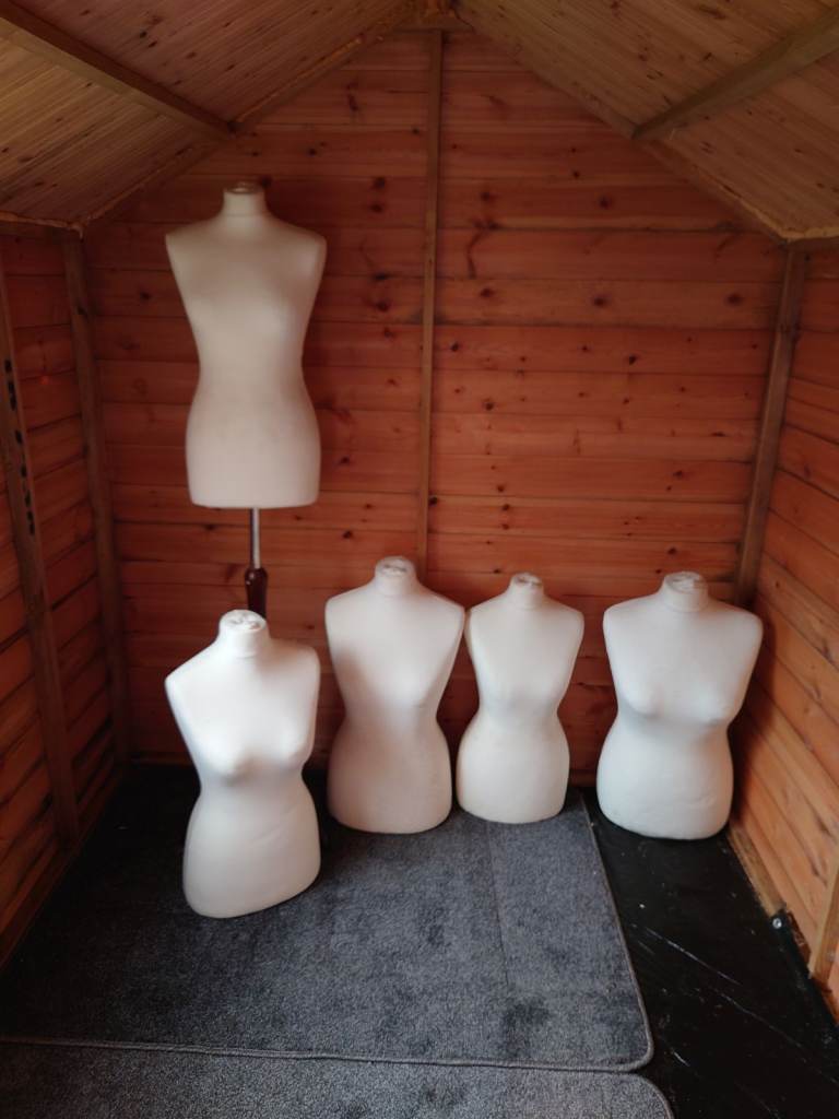 Set of 5 Mannequin Torsos  with stand different sizes Pick Up BS32 9AD