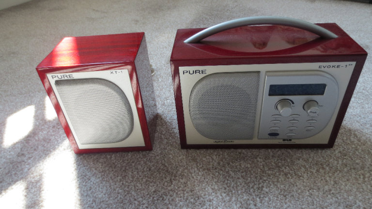 Pure Evoke-1XT DAB / FM Digital Radio (Mahogany) with XT-1 Extension Speaker & Power Supply