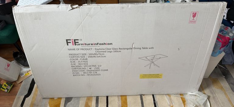 Dining glass table Brand new boxed 
