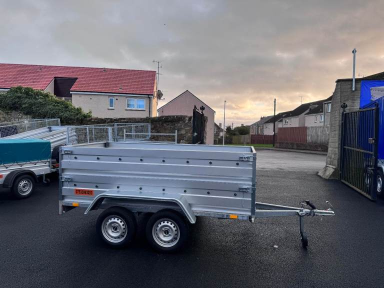 BRAND NEW 8,7FT X 4,2FT TWIN AXLE DOUBLE BROADSIDE TRAILER 750KG
