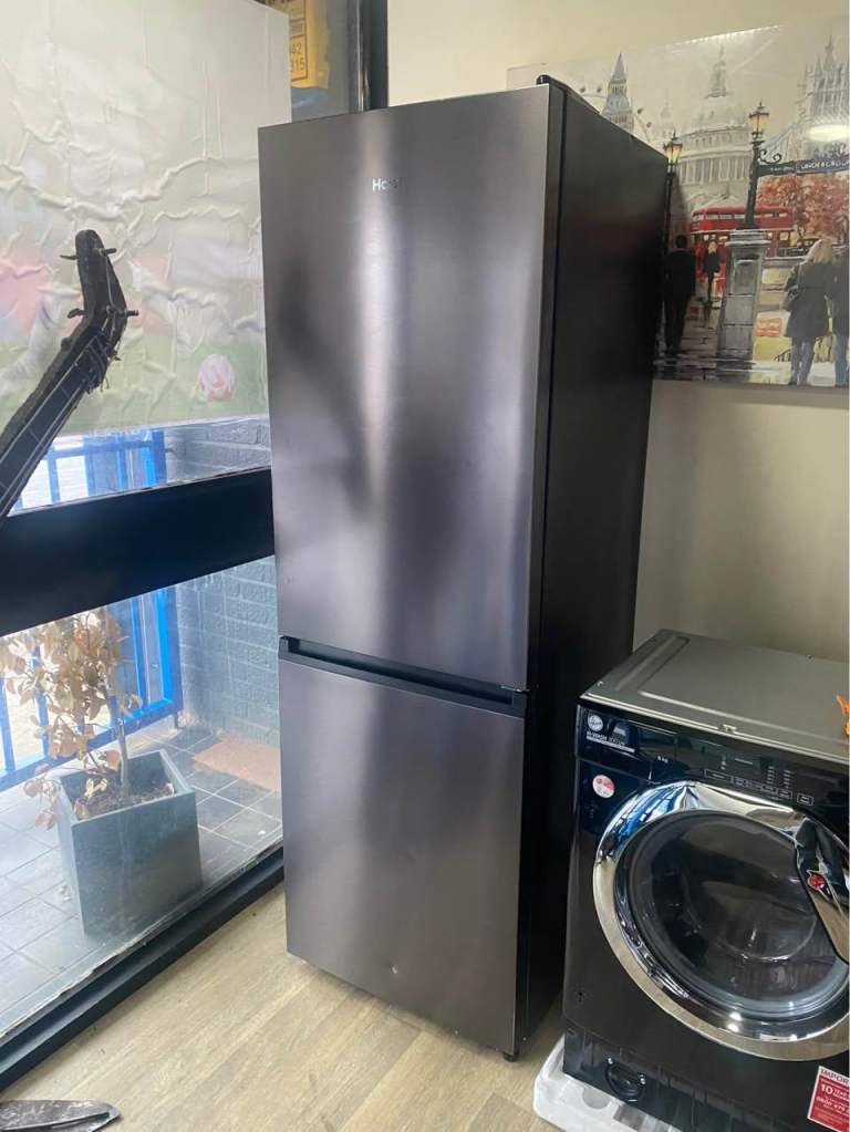 HAIER HDW1618DNPD(UK) Smart 60/40 Fridge Freezer - Platinum Inox