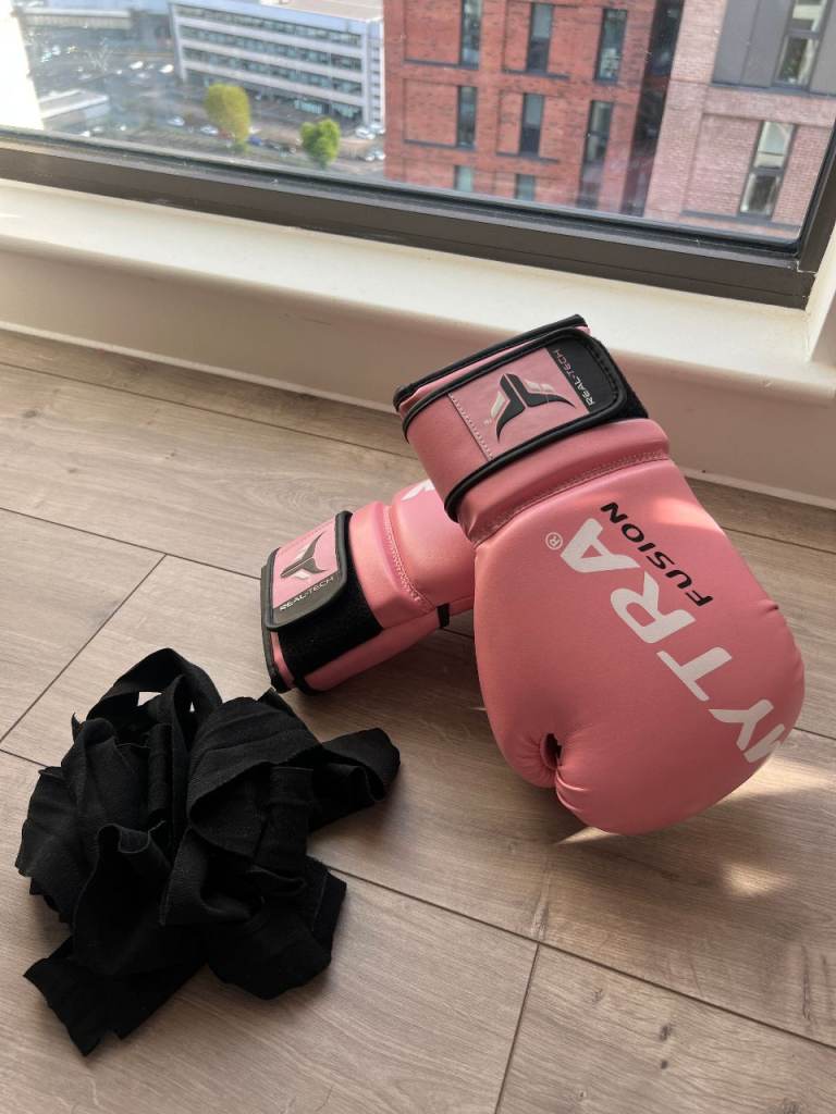 Mytra Fusion Boxing Gloves – Pink | Includes Hand Wraps