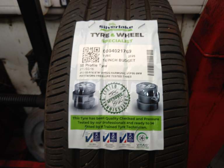215-55-R16 97w Vittos Harmonic Vsp06 6mm Partworn Pressure Tested Tyres