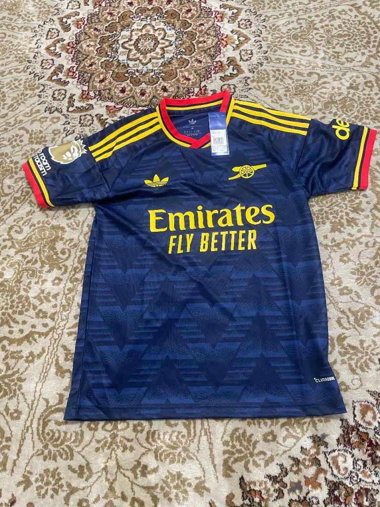 NEW Adidas Arsenal Away Football Shirt - Blue/Yellow, Size M