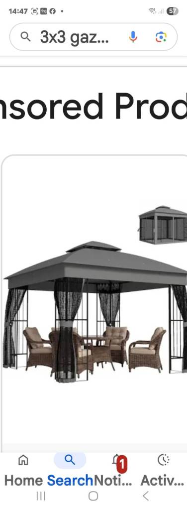 Outdoor Garden Gazebo Frame – Grey, Good Condition