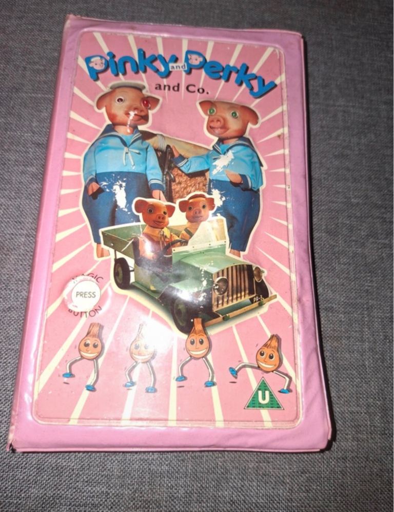 Original Pinky and Perky +Co VHS Video Tape in 3D Case