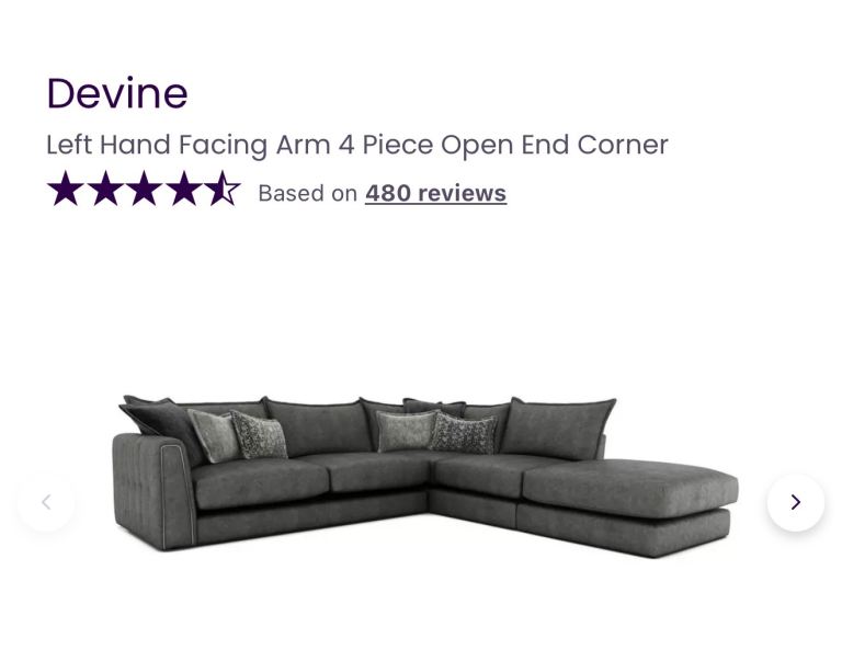 Corner sofa with footstool