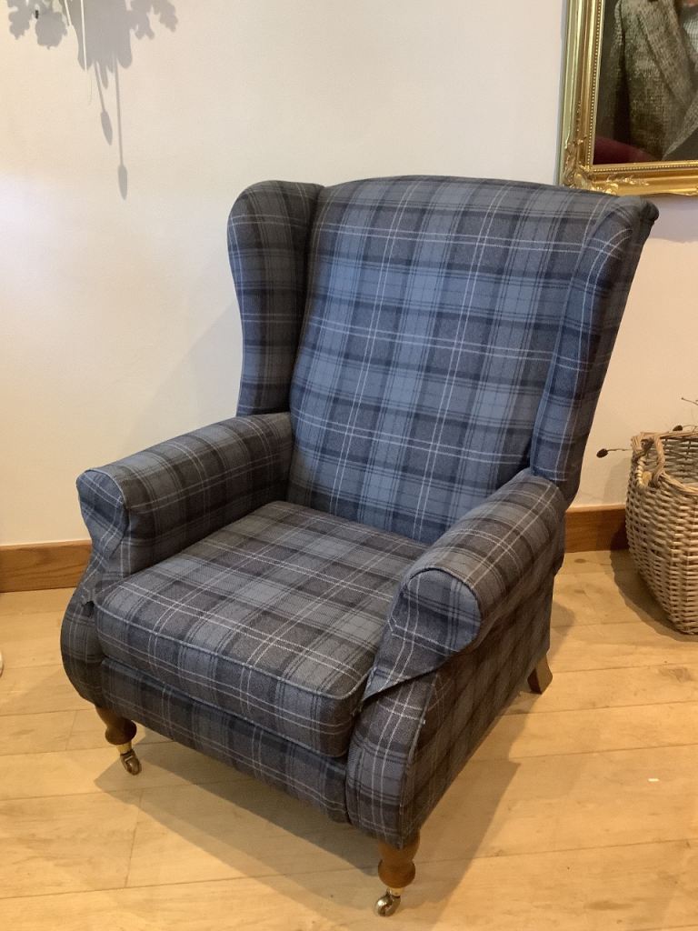 PARKER KNOLL WING BACK CHAIR  PROFESSIONALLY REUPHOLSTERED.