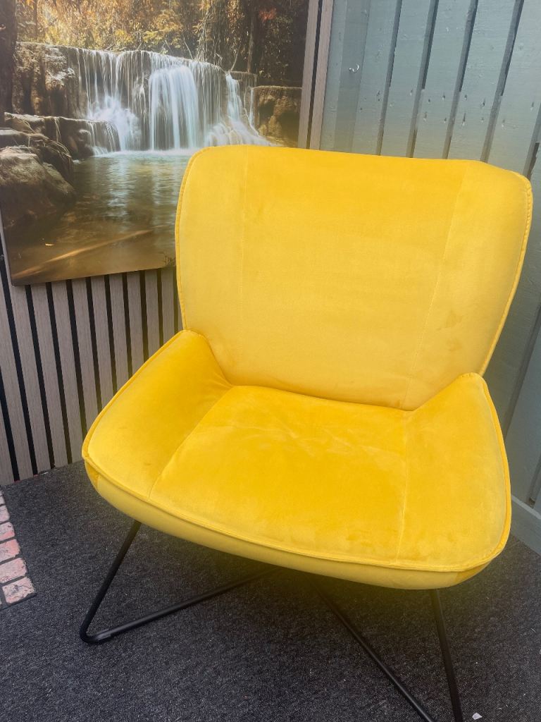 Accent Chair and Footstool - Ochre