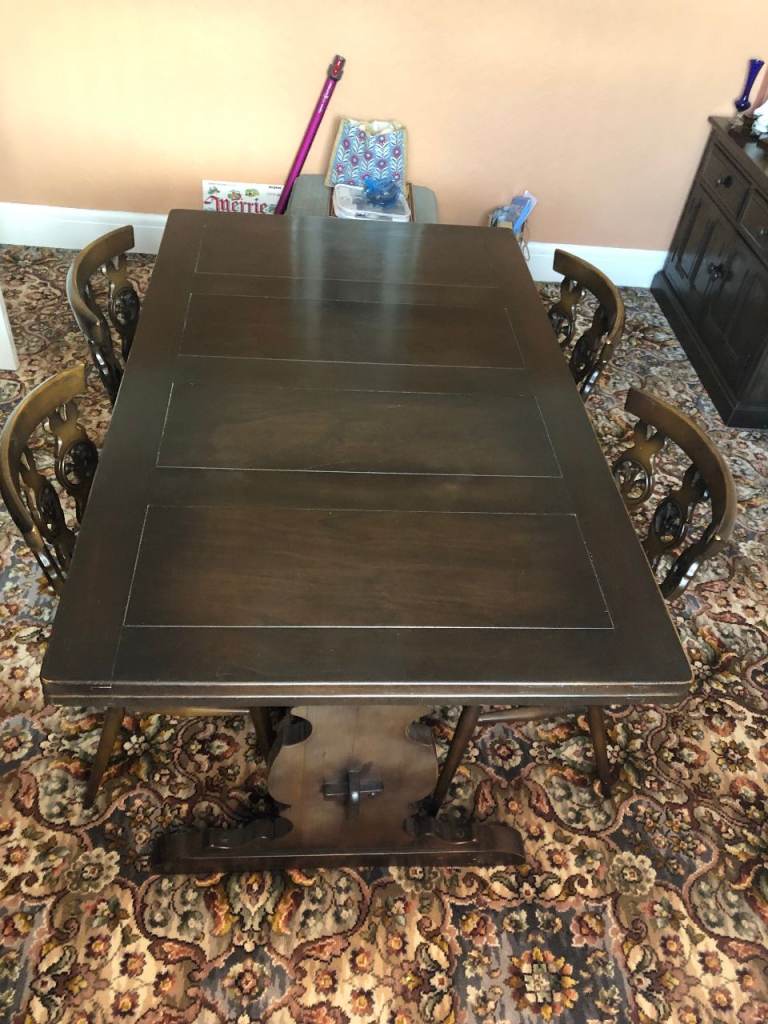 Vintage ERCOL dining table and chairs