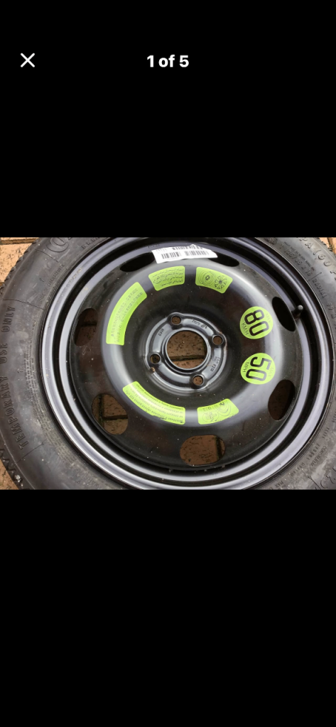 Vauxhall crossland X models. 16” space saver wheel and continental tyre 