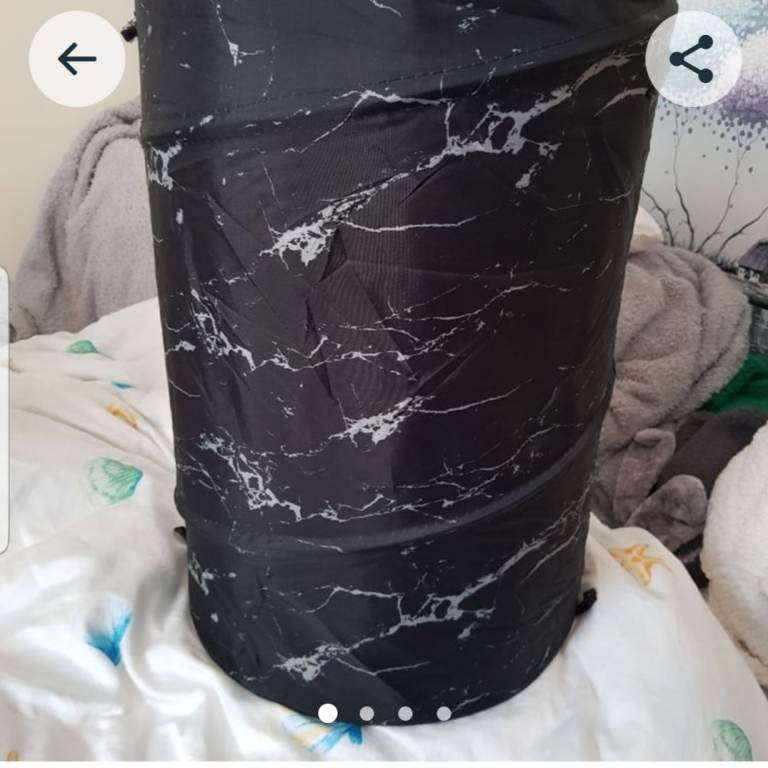 Black Grey Printed Pop Up Laundry Hamper 