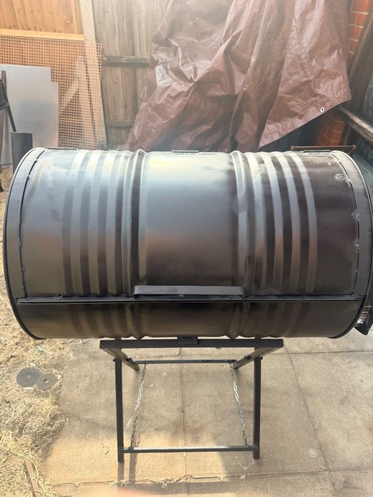 Large Handmade Barrel BBQ Smoker - Good Condition