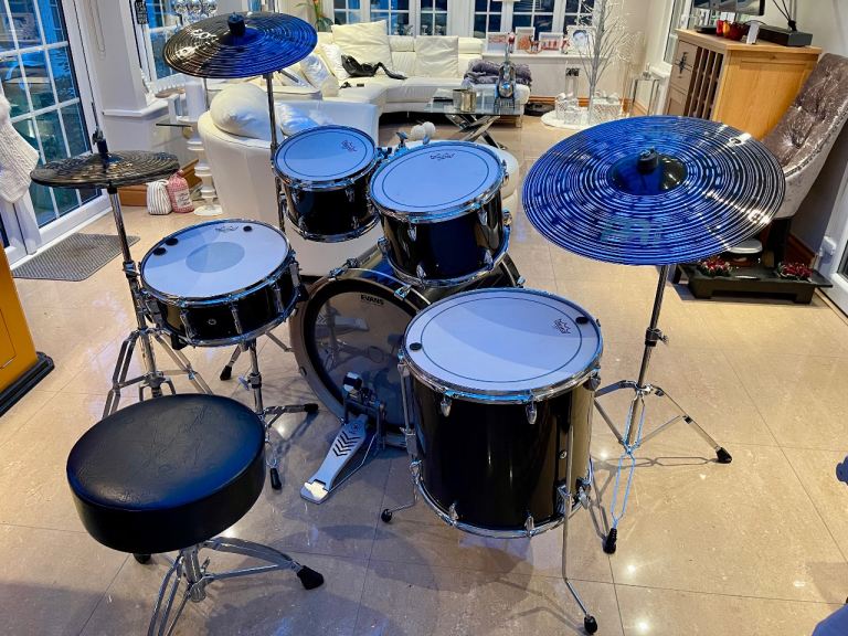 Yamaha Stage Custom Birch 5pc Drum Kit Raven Black + Meinl Cymbals & Hardware