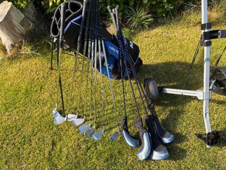 Ben sayers golf clubs and trolley