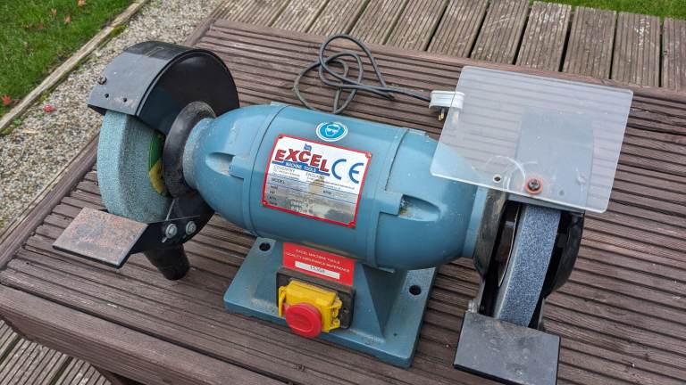 Excel Machine Tools GR-B202 8-inch heavy-duty industrial bench grinder 