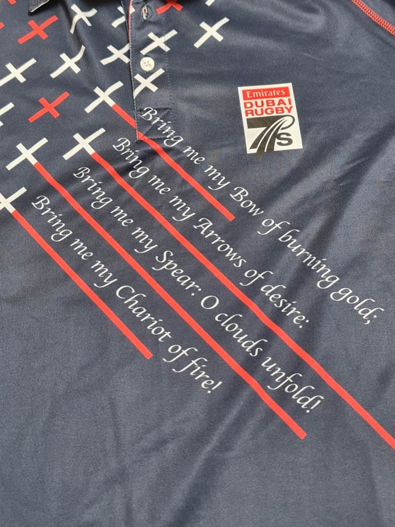 Gilbert Emirates Dubai Rugby 7’S “Lace Up” Spellout Graphic T-Shirt
