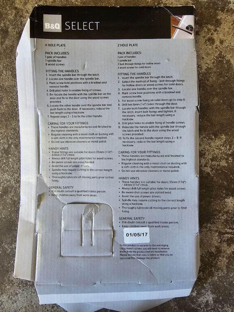 Door handles for lock, antique brass effect 