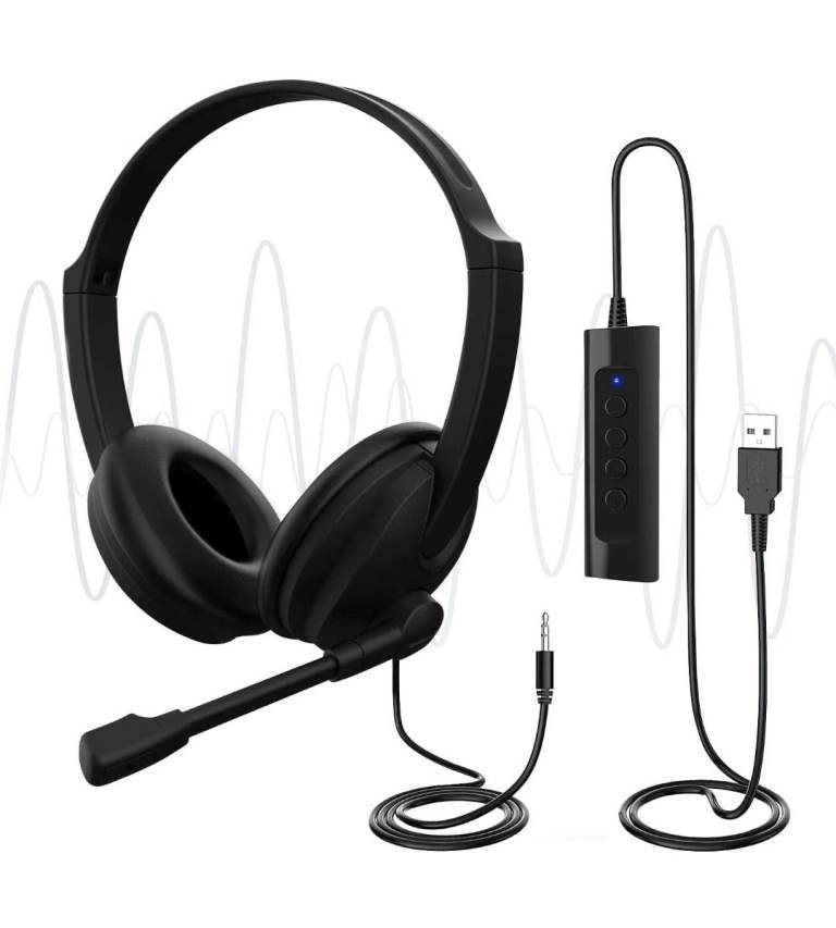USB Headset with Microphone for PC Laptop