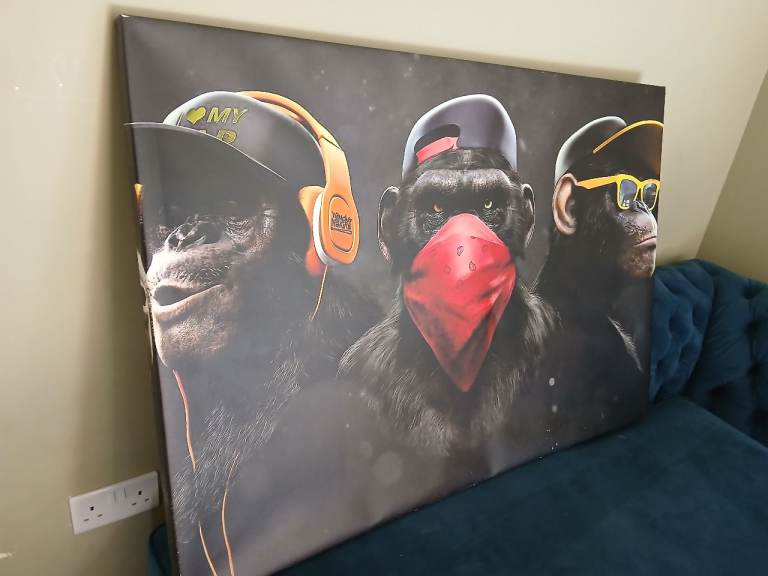 Large Monkey Canvas Wall Art – Funky Home Decor