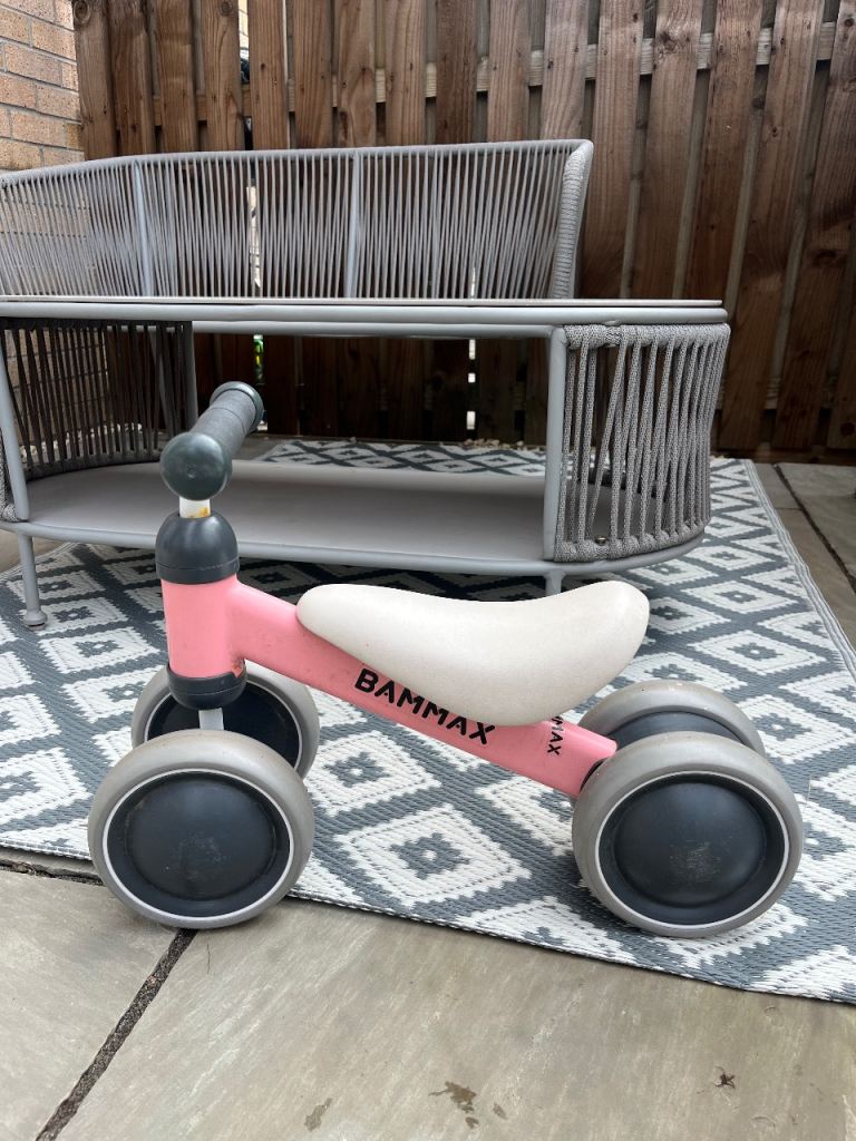 Toddler pink balance bike