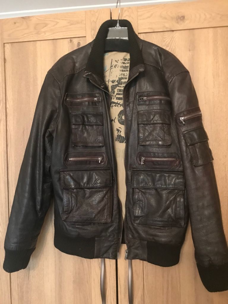 Men’s leather River Island jacket