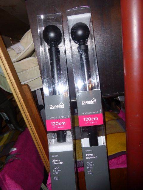 120cm Dunelm Wooden Curtain Poles x 2