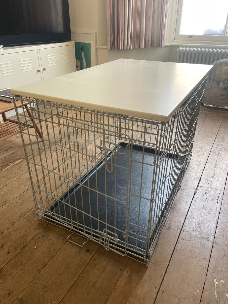 Medium Dog Crate/Cage with removable wooden top