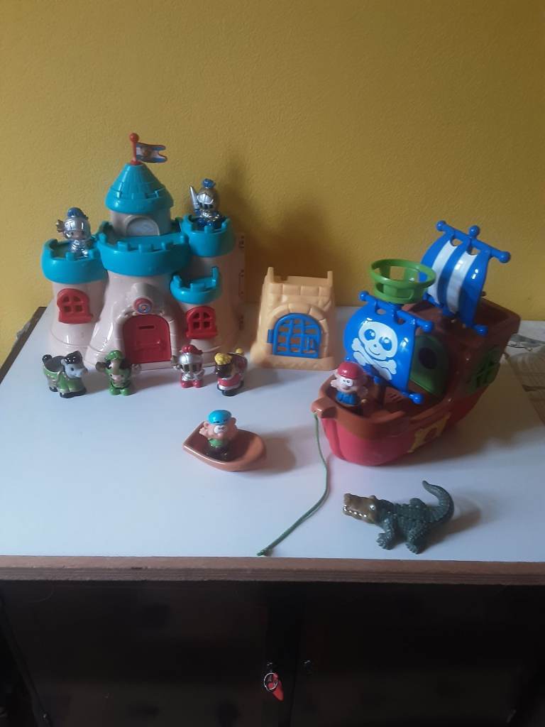 Childs pirate ship ,island, row boat,castle  crocodile. Lights and sounds. 