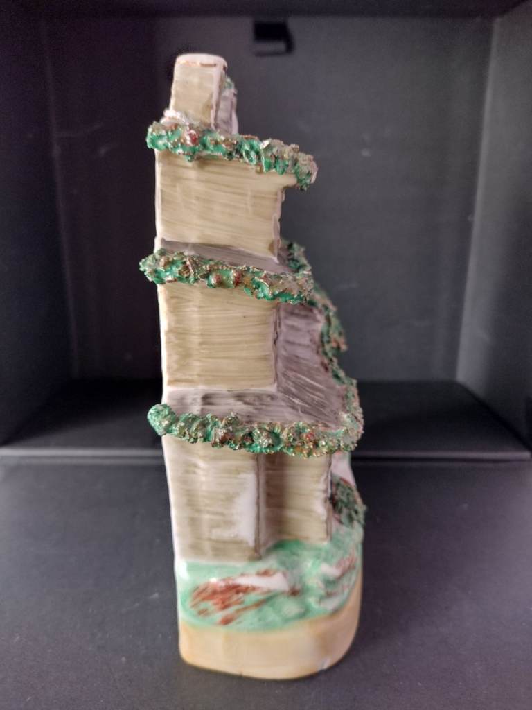 Antique Ceramic Staffordshire Victorian Flat-Back House, in good condition!