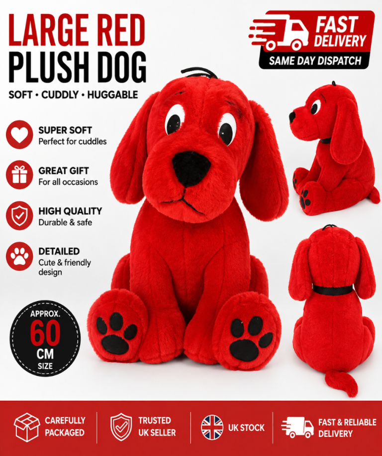 Large Red Plush Dog Toy - Approx. 60cm