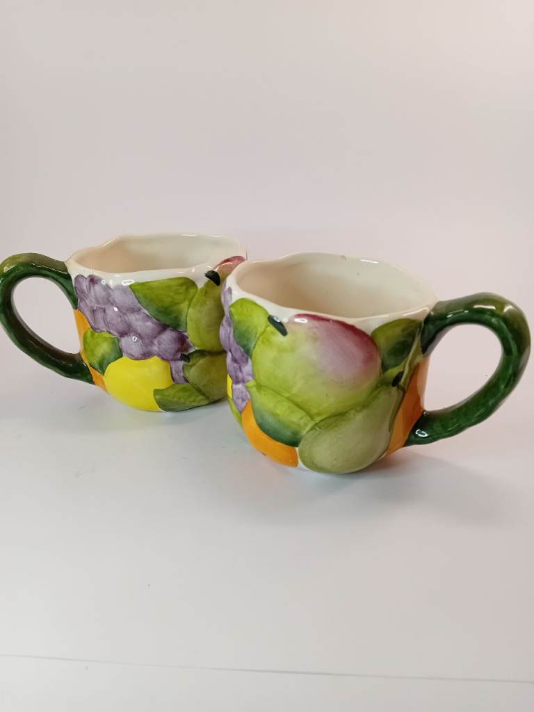 Handpainted Fruit Mugs by M.Hill 