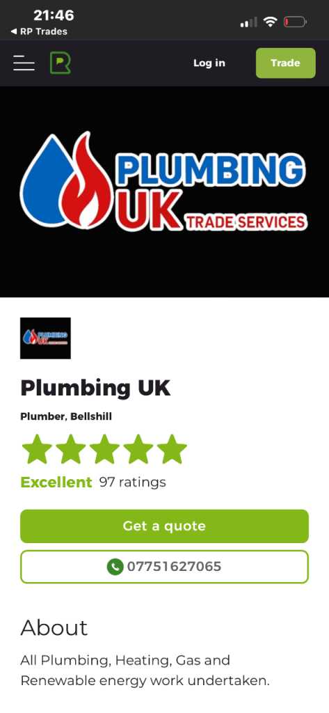PLUMBER IN UDDINGSON BOTHWELL BELLSHILL MOTHERWELL GLASGOW