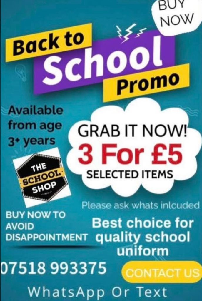 💥 3 FOR £5 💥 Selected Schoolwear/ School Uniform For Boys & Girls 