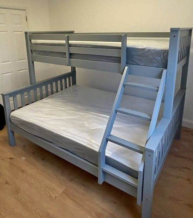 >>>Exclusive Ashbrook Trio Wooden Bunk Bed >> With 1 Single + 1 Double Mattress >> Special 15% Off 