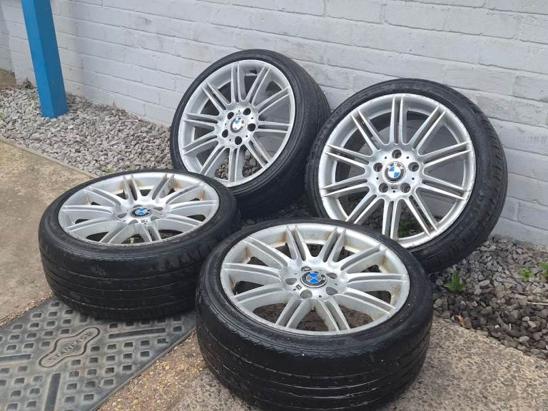 🌟Bmw mv4 style 18 inch alloy wheels 5x120 with MATCHING TYRES 6M++ 1/3 SERIES 