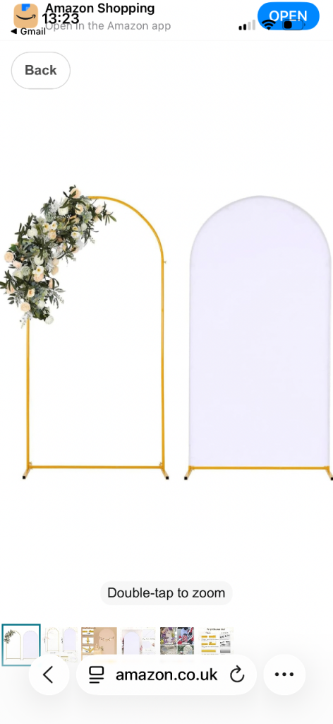 Gold Metal Arch Backdrop Stand for Events
