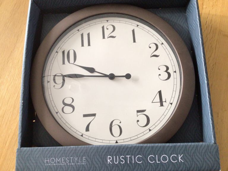 Rustic Bronze Effect Wall Clock Large Numbers