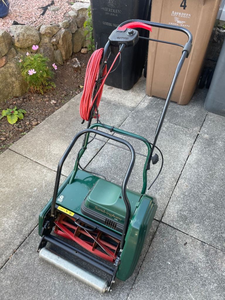 Self propelled Allett Sandringham lawnmower and scarifier