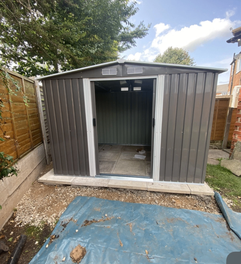 Premium Steel Garden Storage Shed – Heavy-Duty Outdoor Workshop Unit with Ventilated Apex Roof